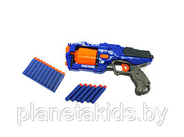 Детский игрушечный пистолет бластер с 20 мягкими пулями типа Nerf, ZC7092