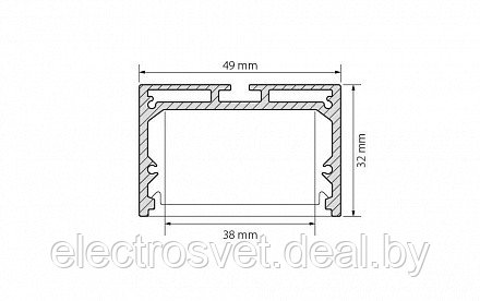 Профиль с экраном SL-LINE-4932-2500 ANOD+OPAL - фото 3 - id-p110595564