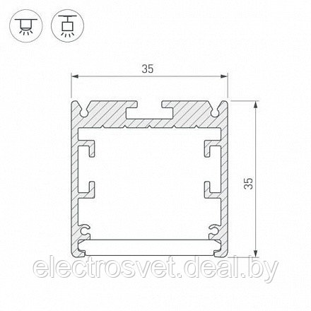 Профиль SL-ARC-3535-LINE-2500 SILVER - фото 2 - id-p110595600