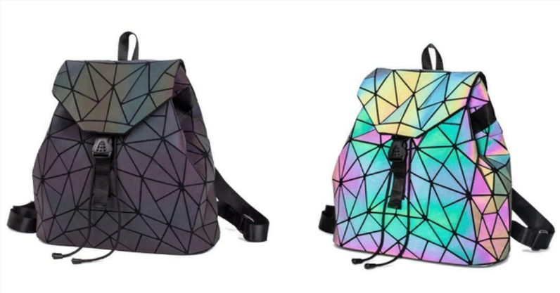 Светящийся неоновый рюкзак-сумка Хамелеон. Светоотражающий рюкзак (р.L) Абстракция - фото 1 - id-p110595651