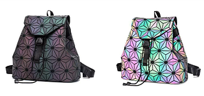 Светящийся неоновый рюкзак-сумка  Хамелеон. Светоотражающий рюкзак (р.L) Звезда