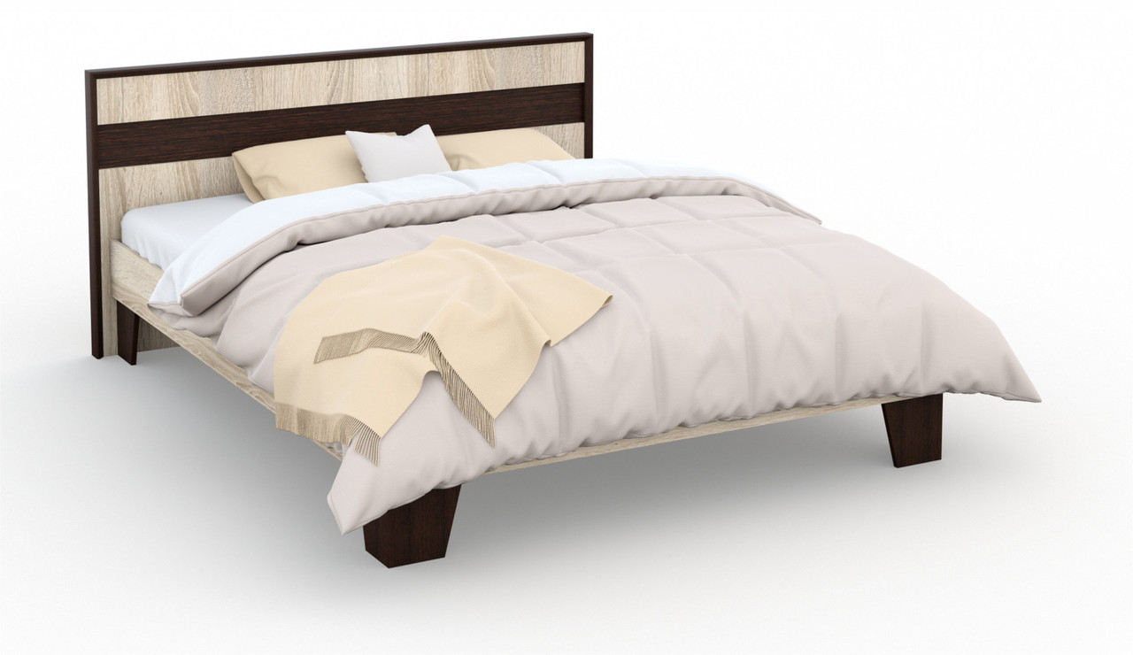 Кровать Эшли 1400 с основанием (венге и дуб сонома) фабрика Империал - фото 1 - id-p110612439