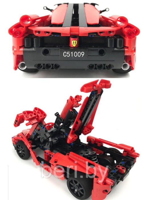 C51009W Конструктор CaDa Technic "Ferrari", 380 деталей, пульт управления, аналог Lego Technic - фото 5 - id-p110627124