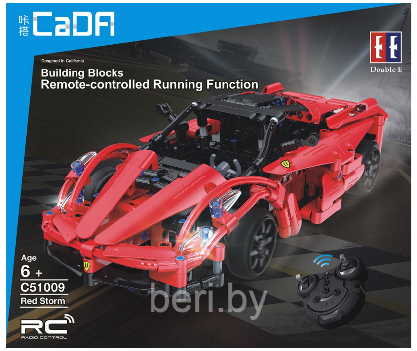 C51009W Конструктор CaDa Technic "Ferrari", 380 деталей, пульт управления, аналог Lego Technic - фото 7 - id-p110627124