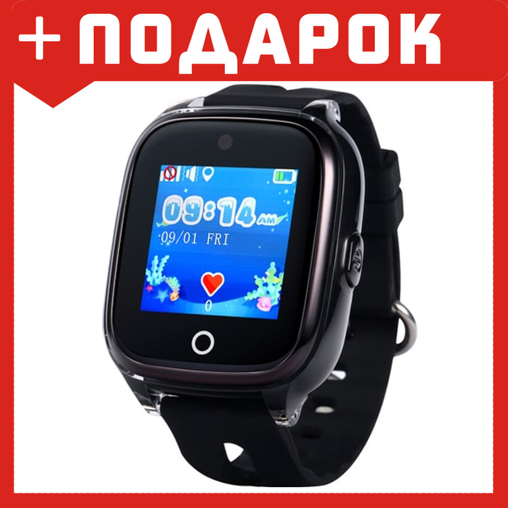 Детские часы с GPS трекером Wonlex KT01 Водонепроницаемые (Черный)