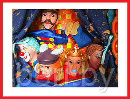77015 Детский кукольный театр игрушечный, 5 кукол-рукавичек со сценой, куклы на руку