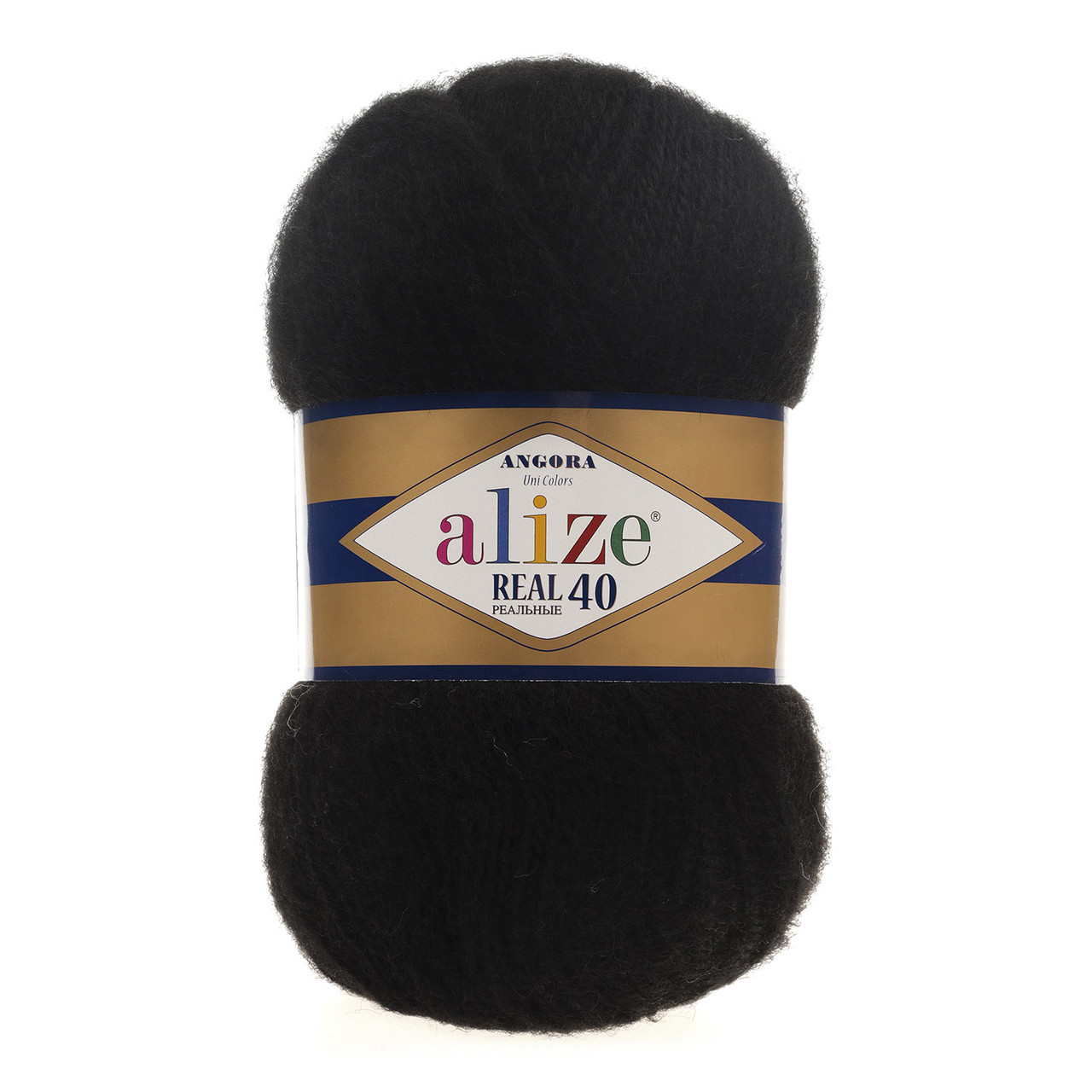 Пряжа Ализе Ангора Риал 40 (Alize Angora Real 40) цвет 60 черный
