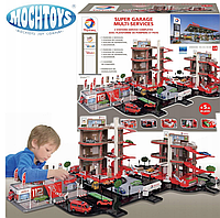 Детский игровой набор Большая Парковка Гараж с вертолетной площадкой Mochtoys 11049
