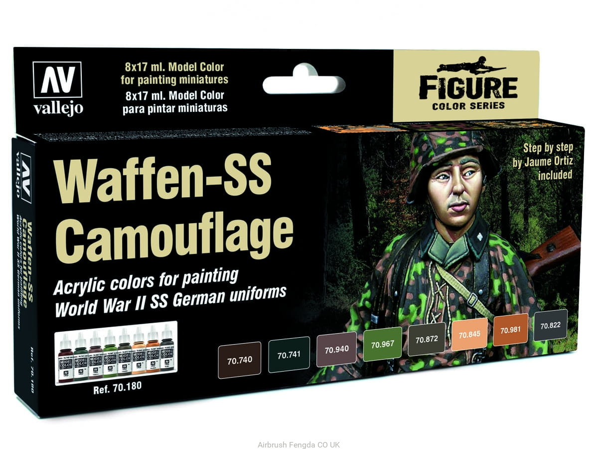 Набор акриловых красок для униформы Waffen-SS Camouflage, 8х17мл, Vallejo