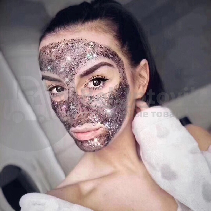Маска для лица Do beauty Star glow mask, упаковка 10 масок по 18 гр. С черным глиттером (глубокое очищение и - фото 9 - id-p110684506