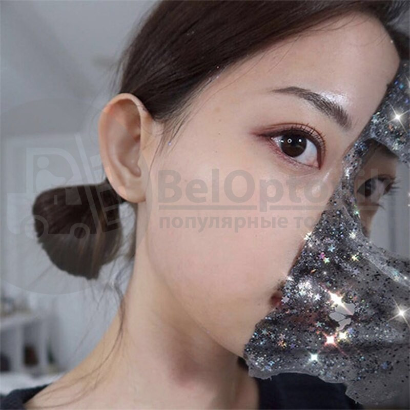 Маска для лица Do beauty Star glow mask, упаковка 10 масок по 18 гр. С черным глиттером (глубокое очищение и - фото 10 - id-p110684506