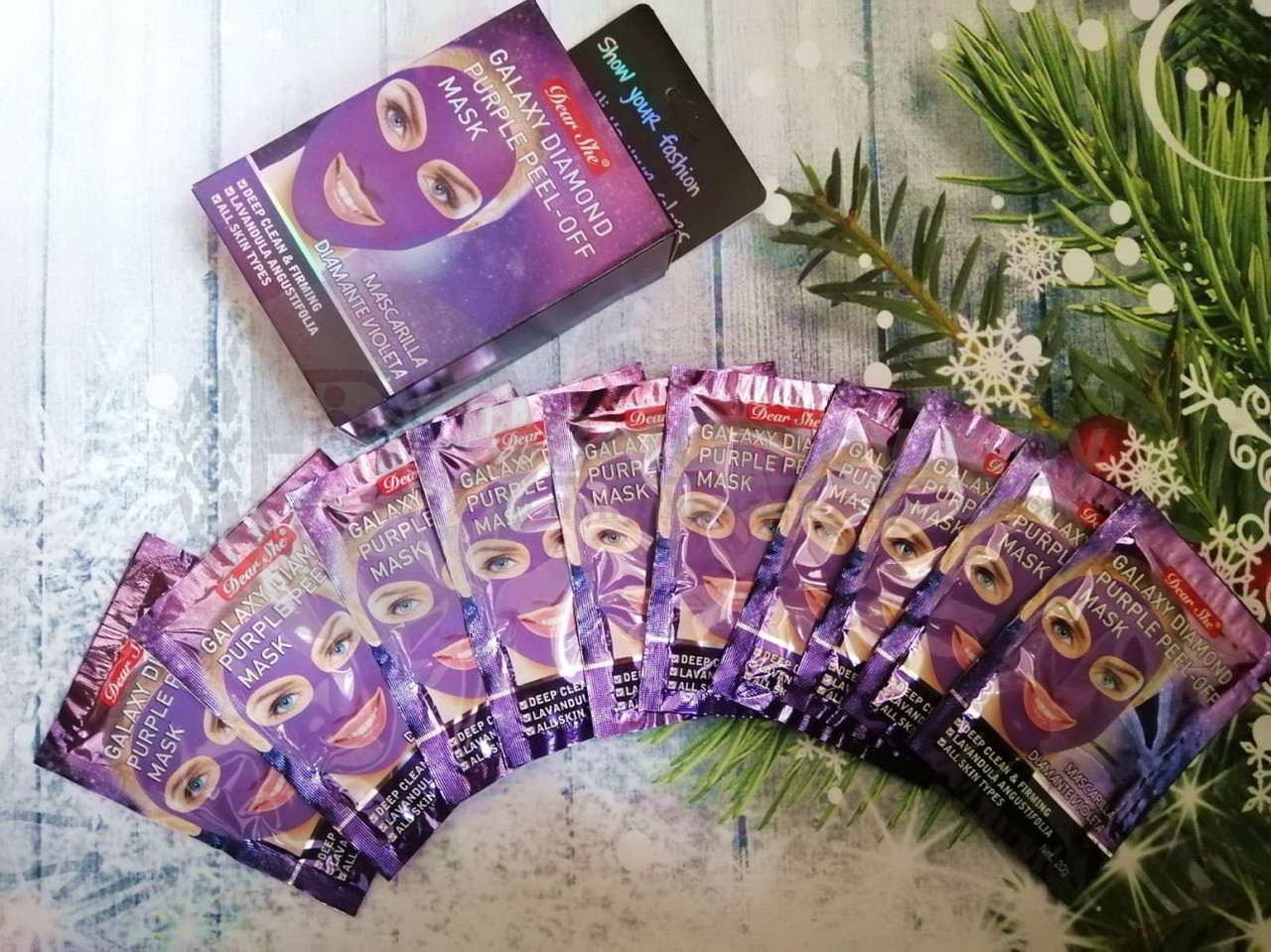 Маска-пилинг для лица Dear She Galaxy Diamond, 20 гр. Purple Peel-Off Mask (увлажнение, питание, сужение пор, - фото 9 - id-p110684508