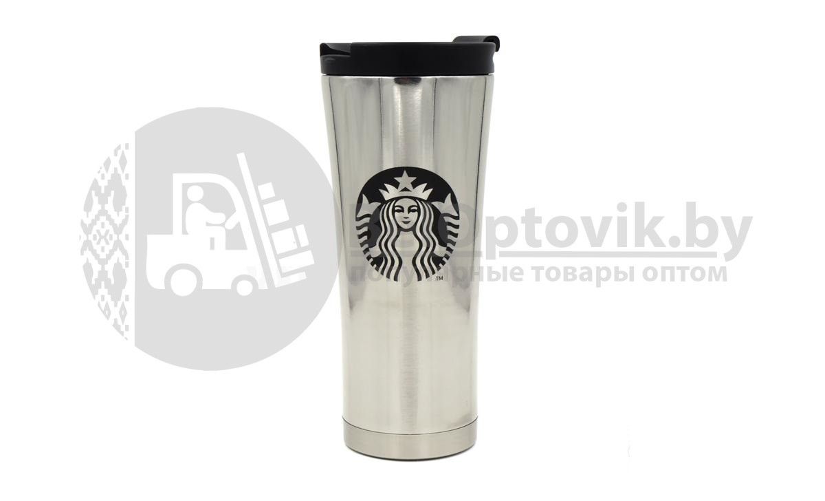 Термокружка Starbucks King Star, 500 мл Темный металл (черный) с надписью Starbucks - фото 4 - id-p103280061
