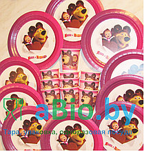 Набор детской праздничной посуды "Обед Медведя" 20 предметов из высококачественного картона