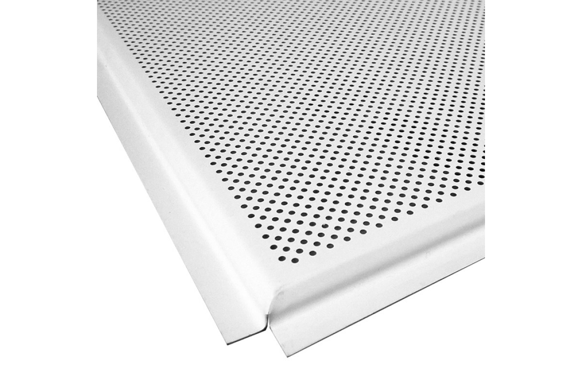 Панель алюминиевая AP600A6, цвет белый матовый, перфорация d-1.5мм, модуль 600*600 - фото 1 - id-p110695127