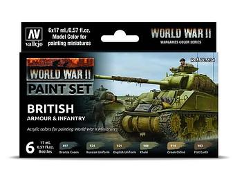Набор VALLEJO Model Color WWII BRITISH ARMOUR (6*17мл)