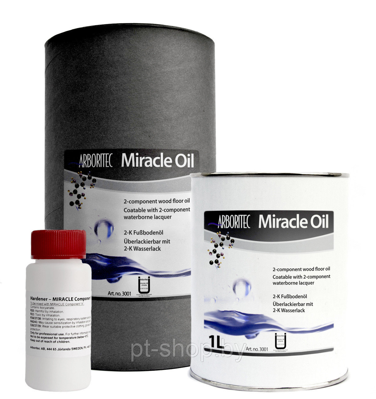 Двухкомпонентное масло для паркета Arboritec Miracle Oil (серый) 1,05л