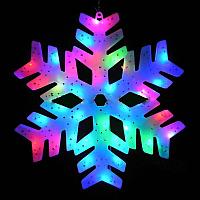 Новогодняя гирлянда - Снежинка, светодиодная фигурная, разноцветная, фото 1