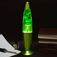 Лава лампа с воском в цветном корпусе 35 см Зеленая