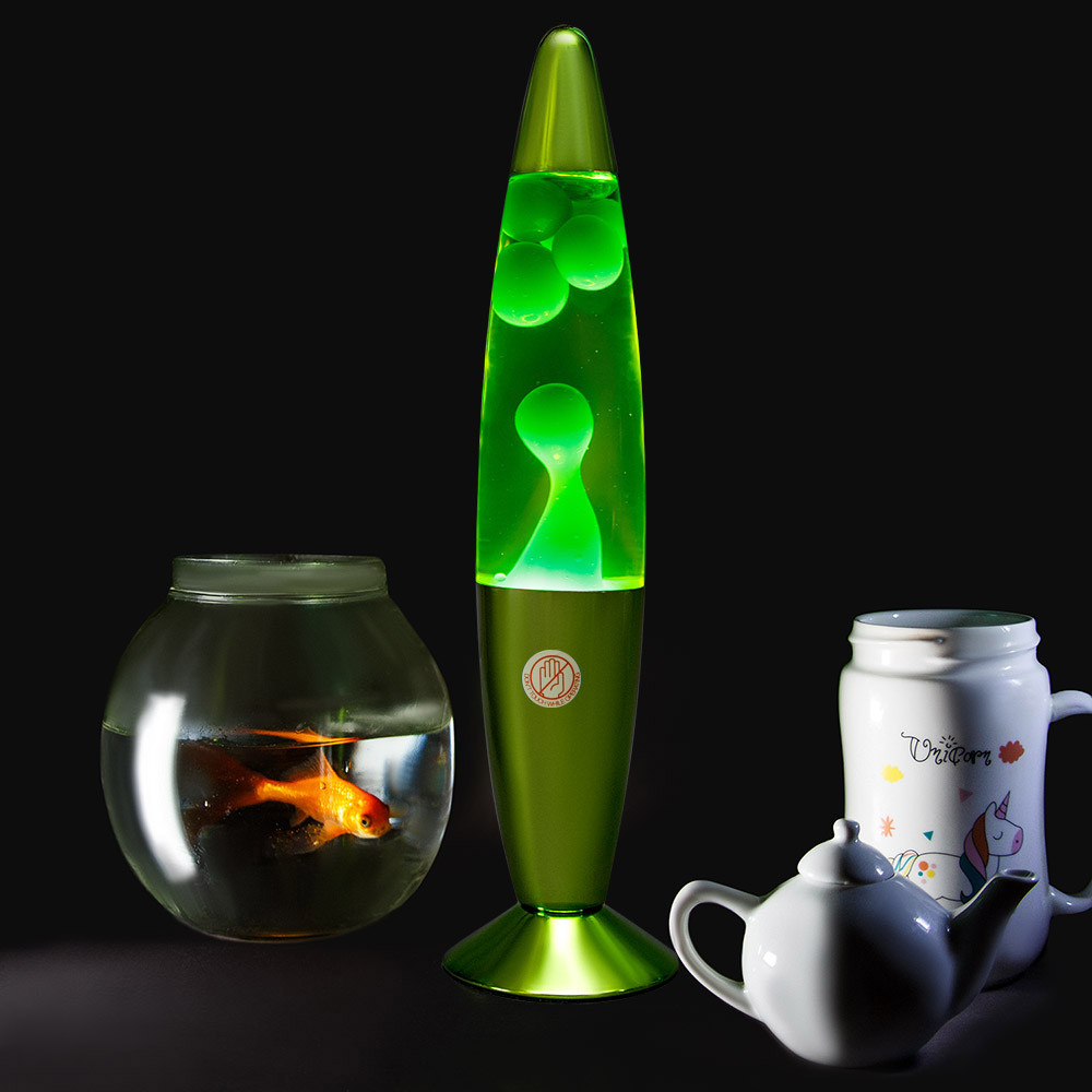 Лава лампа с воском в цветном корпусе 35 см Зеленая - фото 2 - id-p90824159