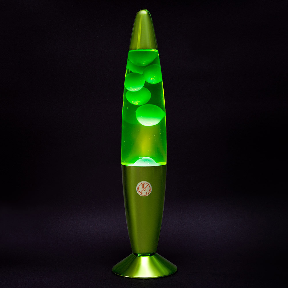 Лава лампа с воском в цветном корпусе 35 см Зеленая - фото 4 - id-p90824159
