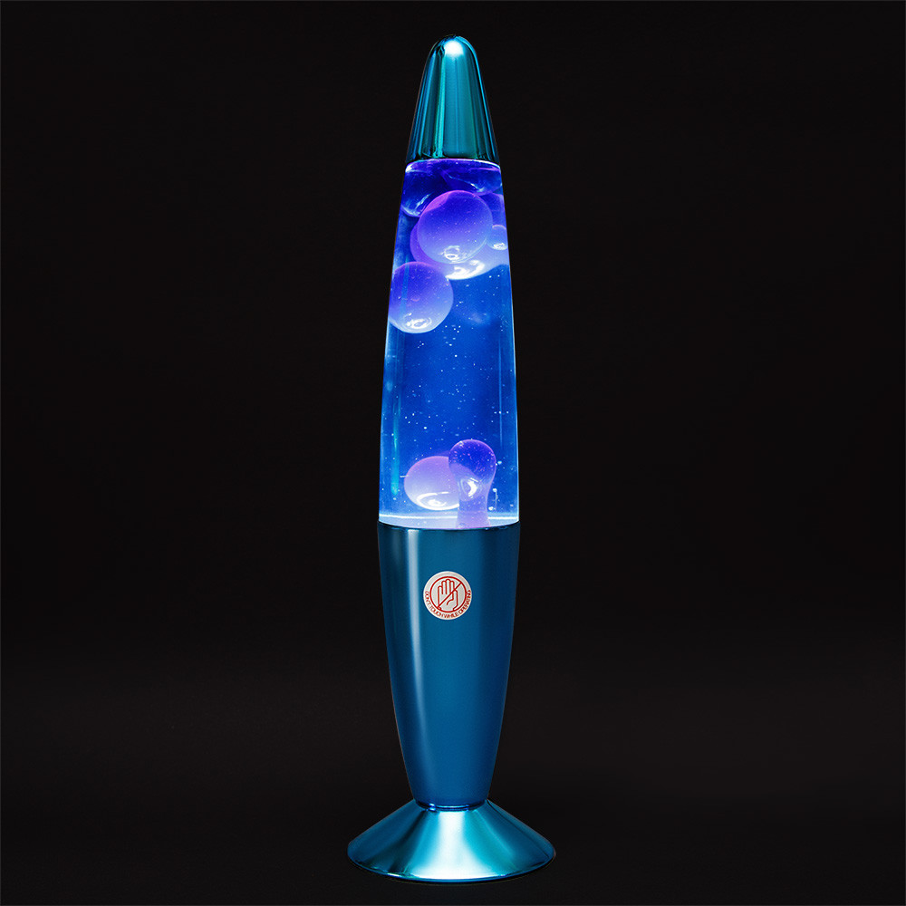 Лава лампа с воском в цветном корпусе 35 см Синяя - фото 4 - id-p90824251