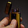 Импульсная зажигалка двойная сенсорная с золотой каймой Золотая матовая, фото 2
