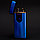 Импульсная зажигалка двойная сенсорная с золотой каймой Синяя матовая, фото 5