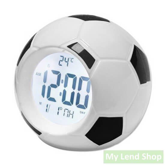 Настольные Говорящие Часы Футбольный Мяч Atima AT-609TI (чёрные) - фото 1 - id-p110726163