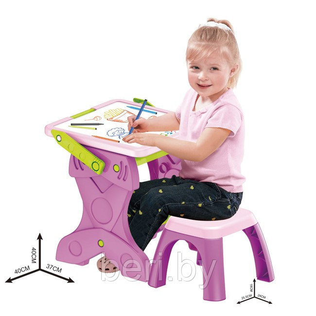 YM883 Комплект детской мебели Стол,парта со стульчиком и мольберт, 3 в 1, для рисования и обучения - фото 2 - id-p110753719