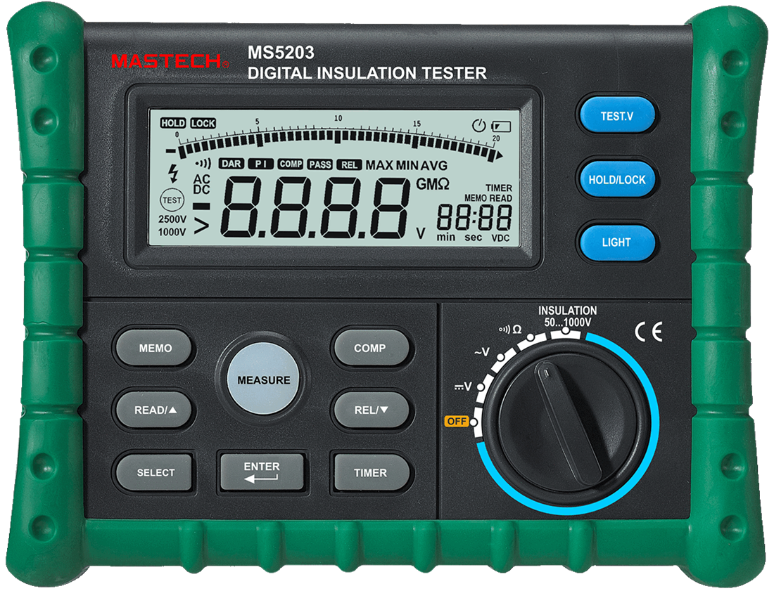 Измеритель сопротивления изоляции (мегаомметр) Mastech MS5203