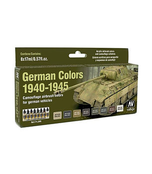 Набор акриловых красок для сборных моделей AFV GERMAN COLORS 1940-1945, 8х17мл, Vallejo