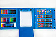 Набор юного художника с мольбертом (208 предметов) в чемоданчике Голубой, фото 2