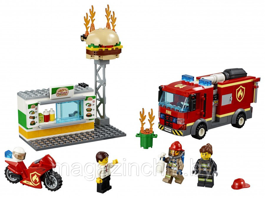 Конструктор Пожар в Бургер кафе, LARI 11213, аналог Лего Сити 60214 - фото 4 - id-p110770278