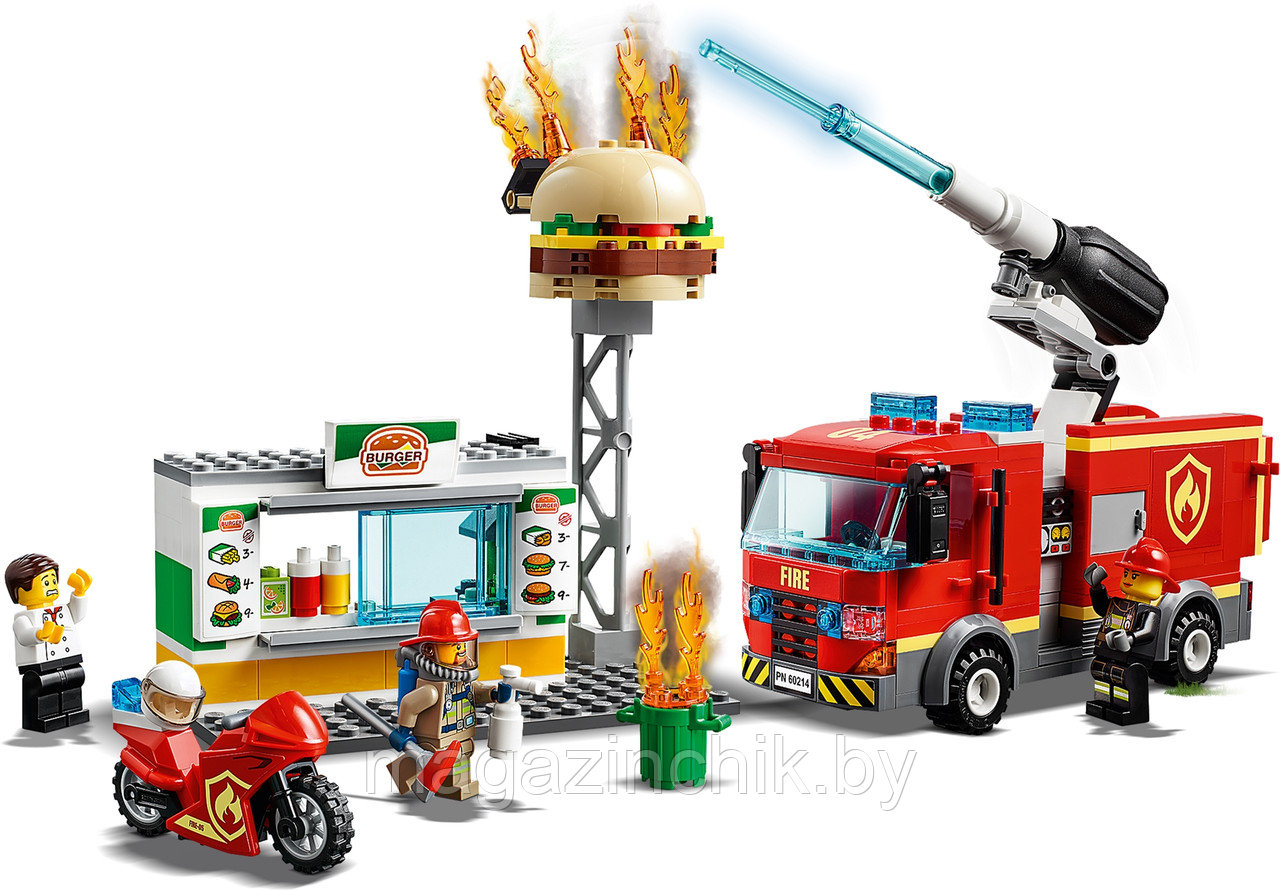 Конструктор Пожар в Бургер кафе, LARI 11213, аналог Лего Сити 60214 - фото 5 - id-p110770278