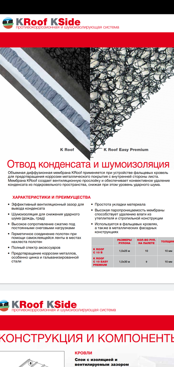 Мембрана объемная диффузионная K Roof С 10 B Н 1,5*L20 30м2 - фото 5 - id-p102498123