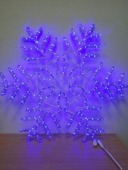 9105-86B LED фигура "Снежинка" из дюралайта  синяя с синим  мерцанием,, 86х86см уличная
