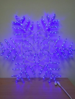 9105-86B LED фигура "Снежинка" из дюралайта синяя с синим мерцанием,, 86х86см уличная - фото 1 - id-p110778867