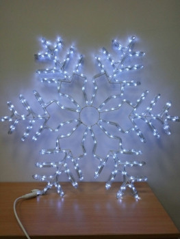 9105-86W LED фигура "Снежинка" из дюралайта белая с белым мерцанием,  86х86см