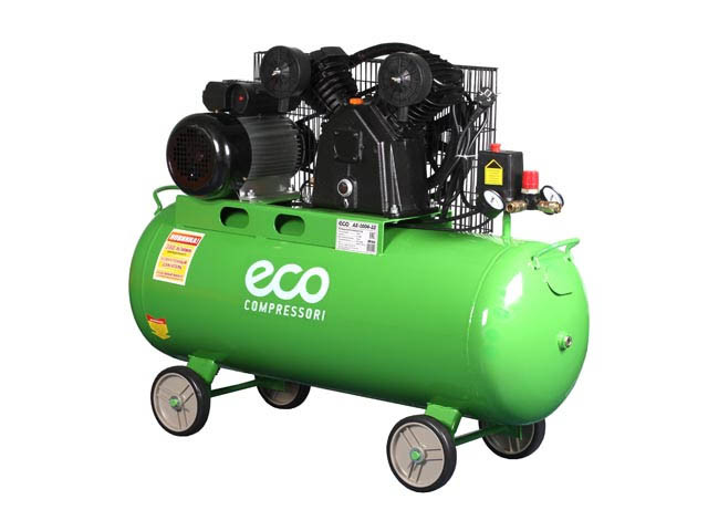 ECO AE-1004-22 Компрессор 380 л/мин, 8 атм, поршневой, масляный, ресив. 100 л, 220 В, 2.20 кВт - фото 1 - id-p110652185