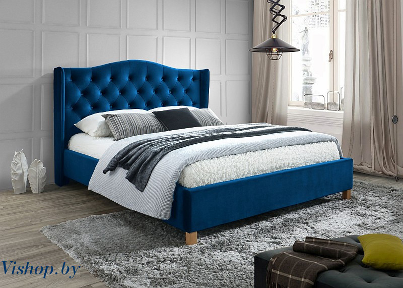 Кровать SIGNAL ASPEN VELVET синий 160