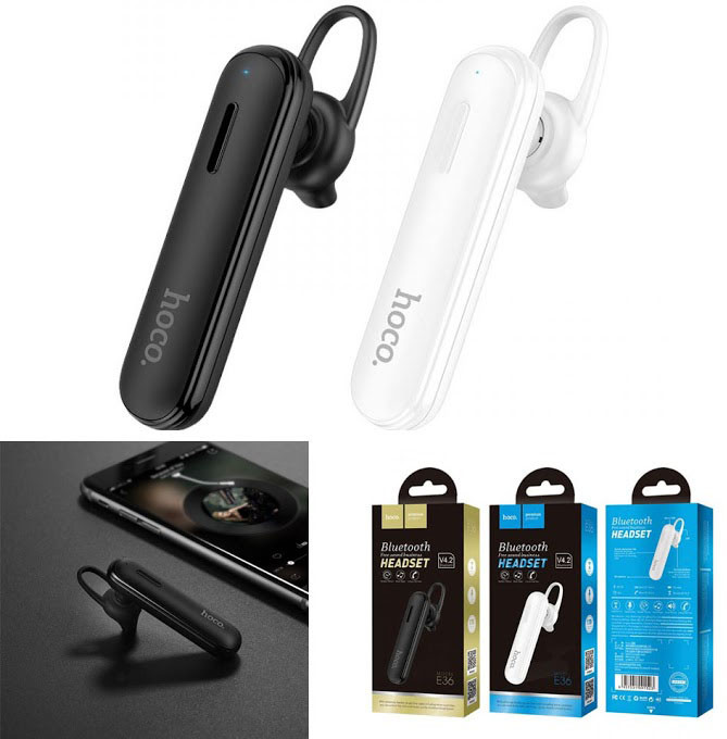 Bluetooth гарнитура для мобильного телефона HOCO E36 Free Sound Black - фото 10 - id-p110904239