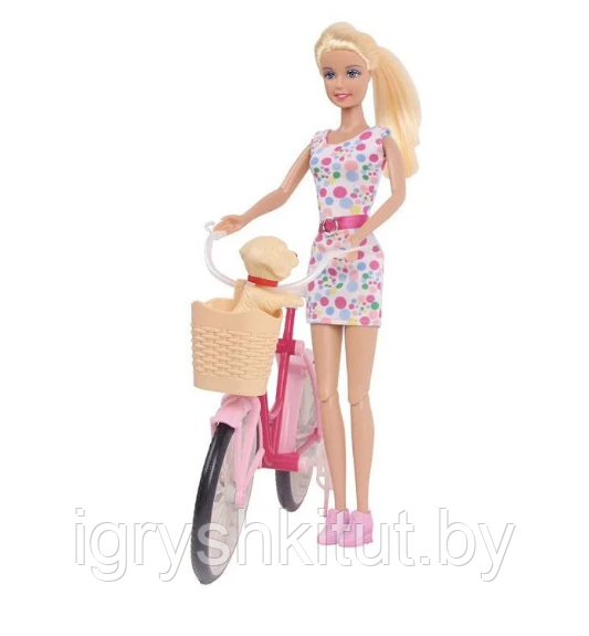 Кукла Defa на велосипеде с собачкой, кукла 30 см, арт.8276 - фото 2 - id-p110918004