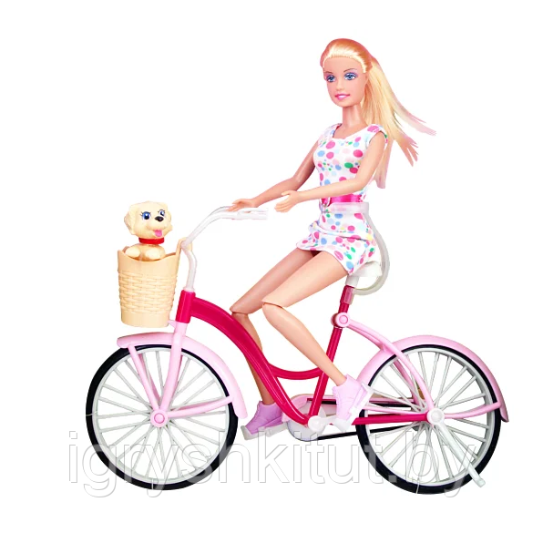 Кукла Defa на велосипеде с собачкой, кукла 30 см, арт.8276 - фото 3 - id-p110918004
