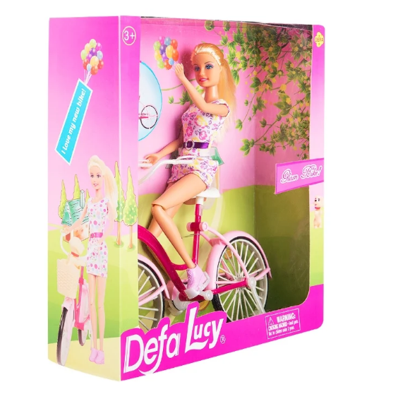 Кукла Defa на велосипеде с собачкой, кукла 30 см, арт.8276 - фото 4 - id-p110918004