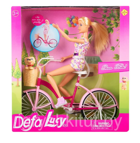 Кукла Defa на велосипеде с собачкой, кукла 30 см, арт.8276 - фото 7 - id-p110918004