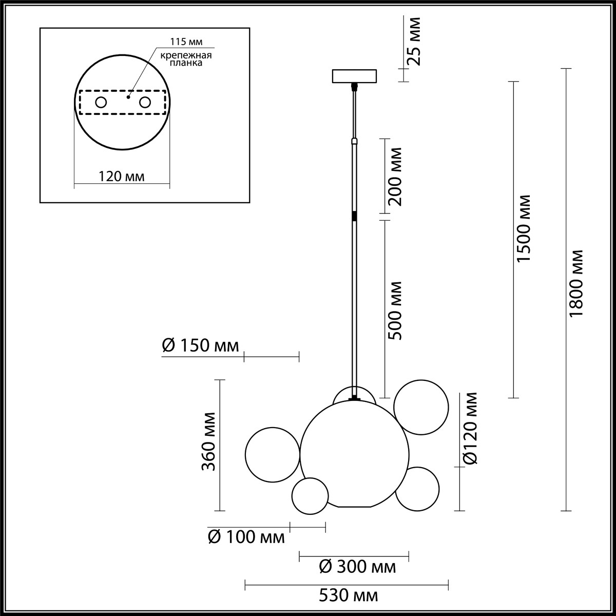 Подвесной светильник Odeon Light 4640/12LB Bubles - фото 4 - id-p110919610