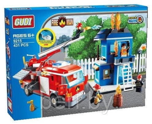 9215 Конструктор Gudi "Пожарная техника", 431 деталь, аналог Lego - фото 1 - id-p110919985