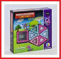 JH6861 Магнитный конструктор, Magic Magnetic, 14 деталей, 8 треугольников, 6 квадратов