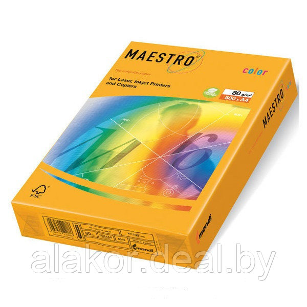 Бумага цветная "Maestro Color", А4, 80 г/м2, 500л., тренд, старое золото - фото 1 - id-p100897024